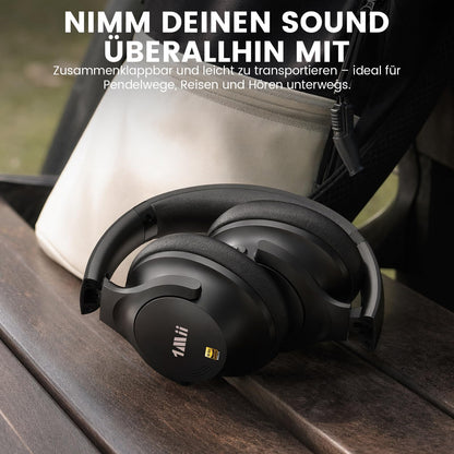 1Mii Y8+ Kopfhörer Over-Ear mit Hybrid ANC, Bluetooth 6.0, Schwarz