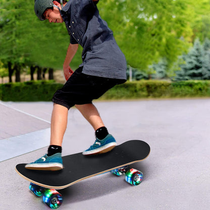 GIEEU Skateboard komplett, blinkende PU-Räder, 9-lagiges Ahorn-Deck