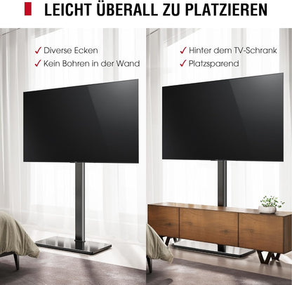 AOKCOS TV Bodenständer Universal für 43-85 Zoll TVs – Schwarz