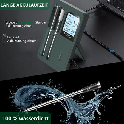 BFOUR BF-40 Bluetooth-Grillthermometer mit 2 Sonden und LCD-Display