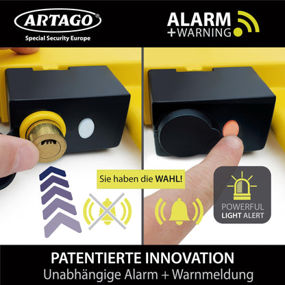 Artago ART872 Radkralle mit 120 dB Alarm, 2in1 Wegfahrsperre