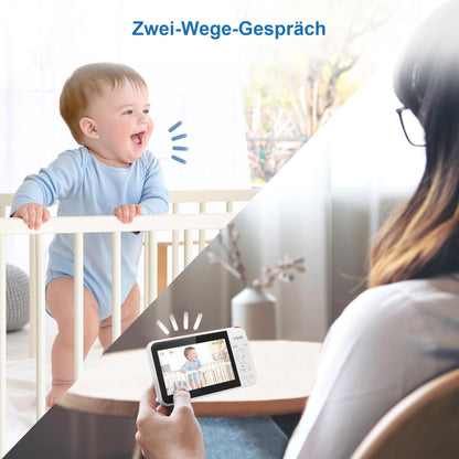VTech VM924 Video-Babyphone mit Kamera, 5-Zoll-Display, Nachtsicht