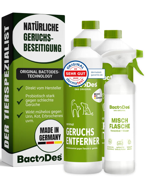 BactoDes Animal Geruchsneutralisierer 3L Konzentrat Enzymreiniger mit Spray-Mischflasche
