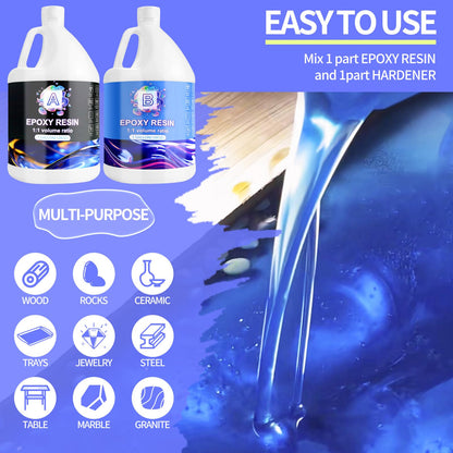 Ghguole Epoxidharz Set Kristallklares Giessharz - 7.6L mit Farben