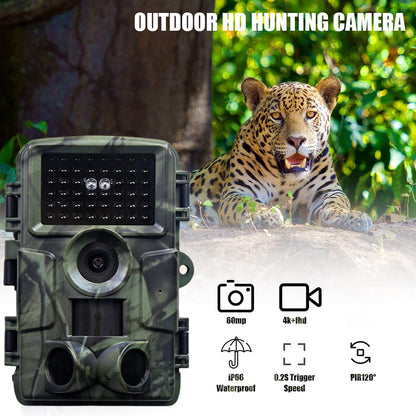 LMHOME Wildkamera 60MP 4K Video Bewegungsmelder Nachtsicht IP66
