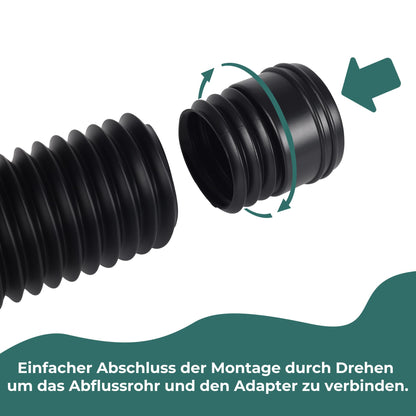 BKITC Fallrohrverlängerung flexibel für 80/100 mm, schwarz, 2 Stück