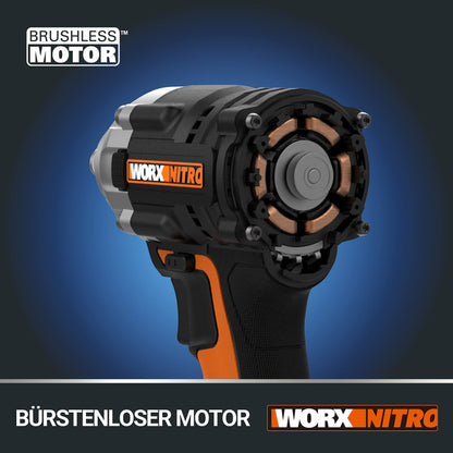 WORX WX272.9 Nitro Bürstenloser Akku Schlagschrauber 20V - Ohne Akku/Ladegerät