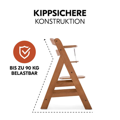 hauck Alpha+ Newborn Set Deluxe Baby Holz Hochstuhl - Walnut
