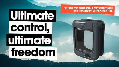 Cat Mate Mikrochip-gesteuerte Katzenklappe 360 – Grau