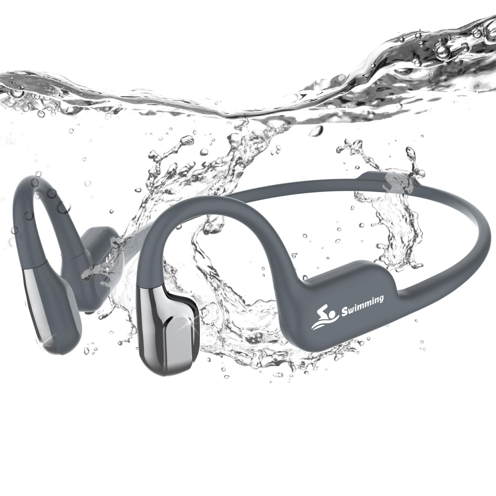 ANSTEN Knochenschall Kopfhörer Bluetooth 5.4 IP68 wasserdicht, Open-Ear-Design zum Schwimmen