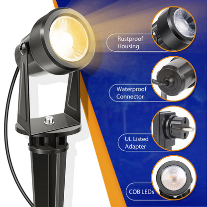 NIORSUN LED Gartenstrahler 4er-Set, warmweiss 3000K, IP67, 12 V