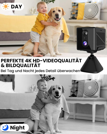 aidowocam CB70W Mini Überwachungskamera innen, 5G WiFi, 4K QHD