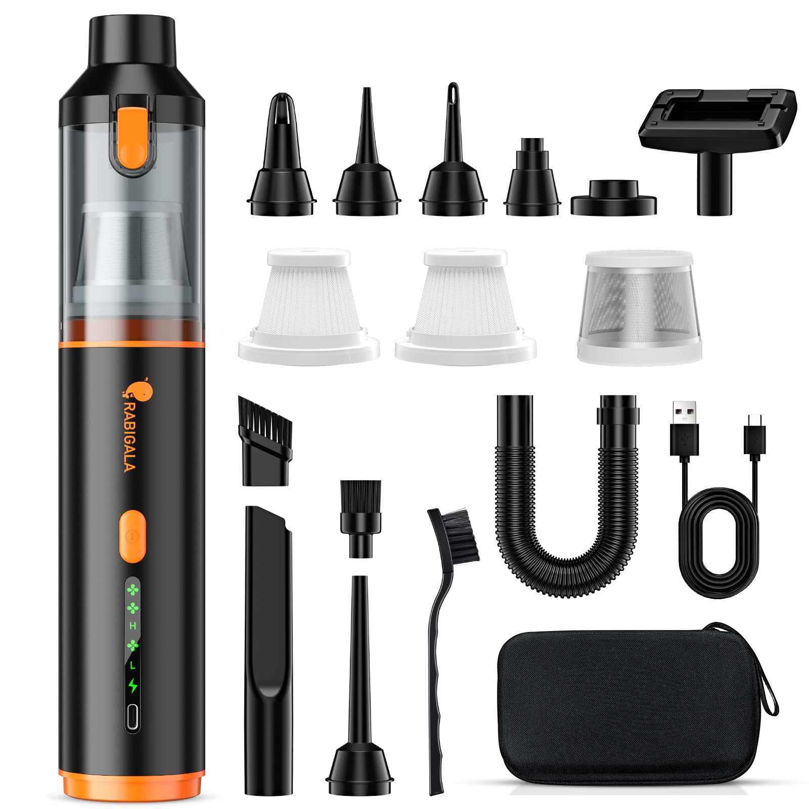 RABIGALA Akku-Handstaubsauger 4-in-1, 30000 Pa, 140 W, kabellos