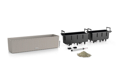 Lechuza BALCONERA Cottage 80 Balkonkasten – sandbraun 4er-Pack