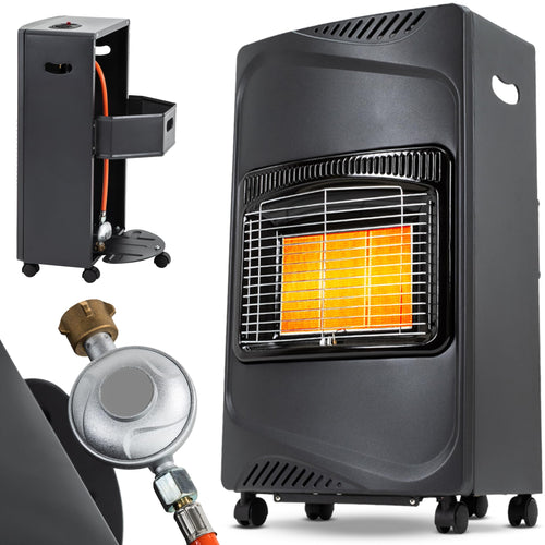Heidenfeld Inferno GH100 Gasheizung für Innenräume - Schwarz. Mobiler Gasheizofen für flexible Beheizung von Innenräumen.