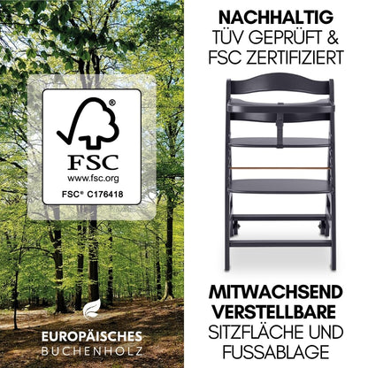 hauck Beta+ Newborn Set Babyhochstuhl ab Geburt - Dark Grey