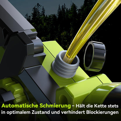 Supstable Akku Mini Kettensäge 1300W bürstenlos, 8 und 6 Zoll, 2 Akkus