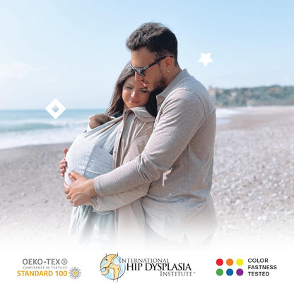 Koala Babycare Babytragetuch Neugeborene - Hellgrau bis 9kg