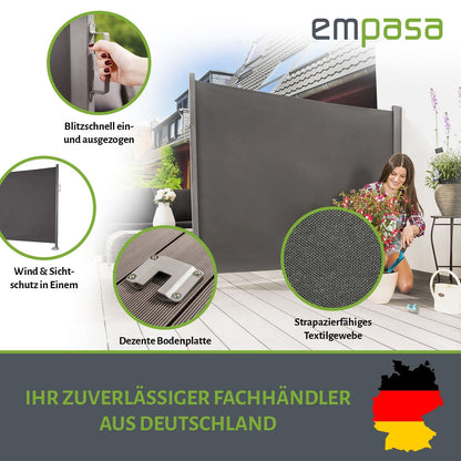 empasa Seitenmarkise Slim Sichtschutz Sonnenschutz anthrazit 160x300