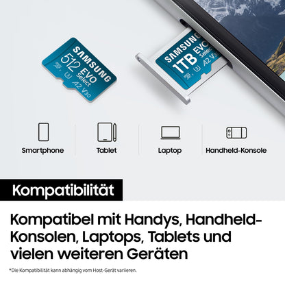 Samsung EVO Select microSD-Karte 4K UHD - 1 TB mit SD-Adapter (2024)