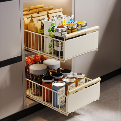 iHomara Schubladen-Organisator 2 Stk. Metall 53x30x16cm. Rechteckige Metallkörbe zur systematischen Aufbewahrung von Schubladeninhalten.