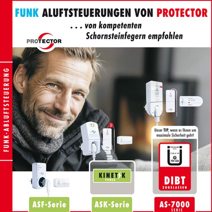 PROTECTOR AS-5120 Funk-Abluftsteuerung mit Fensterkontaktschalter