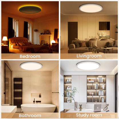 Tyreses LED-Deckenleuchte dimmbar 36W mit Fernbedienung, Ø 40 cm