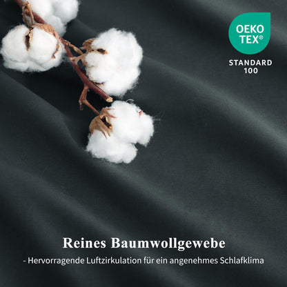 Aisbo Bettwäsche Set Baumwolle 135x200 cm 4-teilig Anthrazit