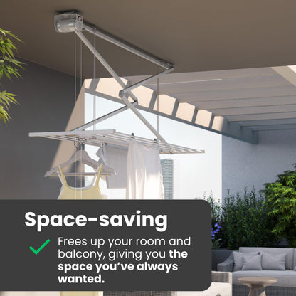 Foxydry Mini Decken-Wäscheständer zusammenklappbar – Grau 150cm