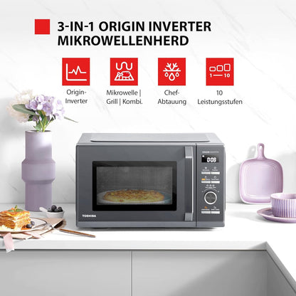 Toshiba MW3-AG25PFI(MG) Mikrowelle Grill - 25L Morandi-Grau