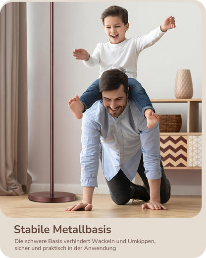 EDISHINE Bogenlampe Stehleuchte - 161cm beige Leinen Braun