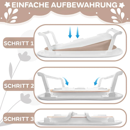 FawnsLife Babybadewanne faltbar XXL mit Sitz und Wassereimer