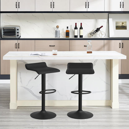 WOLTU Barhocker 2er Set Höhenverstellbar Kunstleder - Schwarz