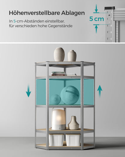 SONGMICS Eckregal 5 Ebenen, Schwerlastregal aus Metall, 875 kg