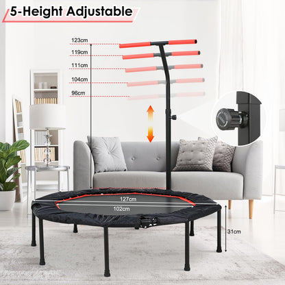 LIFERUN Mini Trampolin Erwachsene Ø128cm Fitness - Rot