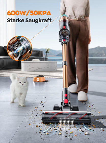 SMOTURE VAC01 Akku-Staubsauger, kabellos, 600 W, 65 Min Laufzeit
