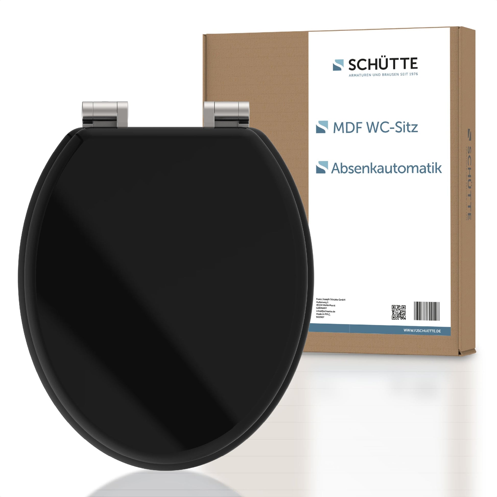 Schütte WC-Sitz Black aus Holz mit Absenkautomatik, bis 175 kg