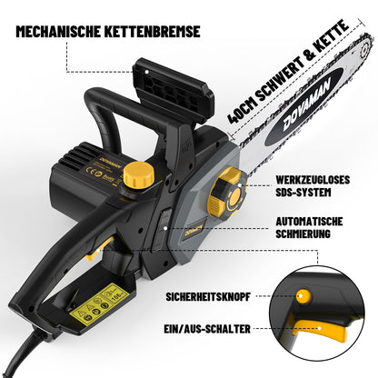 DOVAMAN DCS01A Elektro Kettensäge - 2400W 40cm Schwert