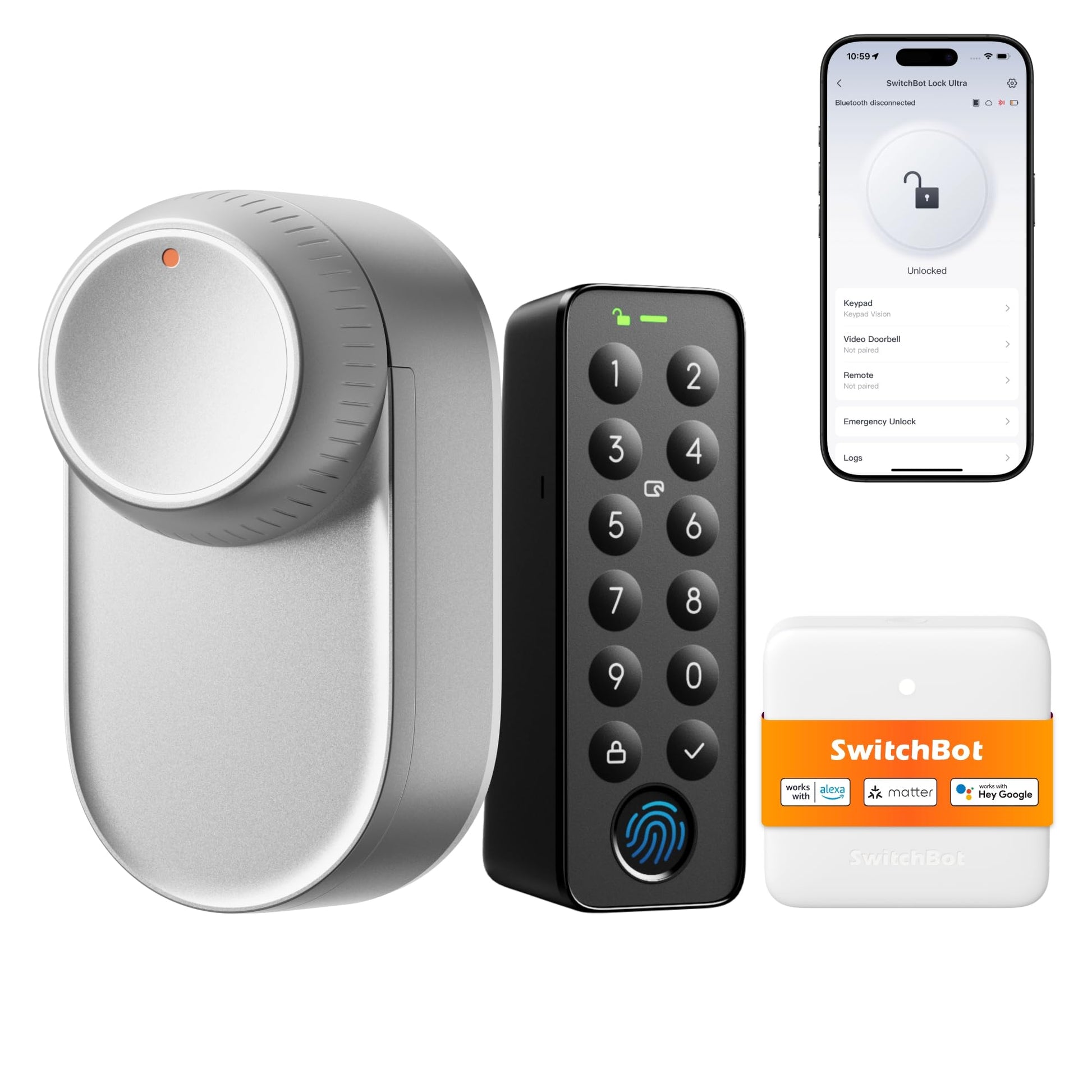 SwitchBot WLAN Smart Lock Ultra mit Touchscreen-Tastatur, Vollmetallgehäuse