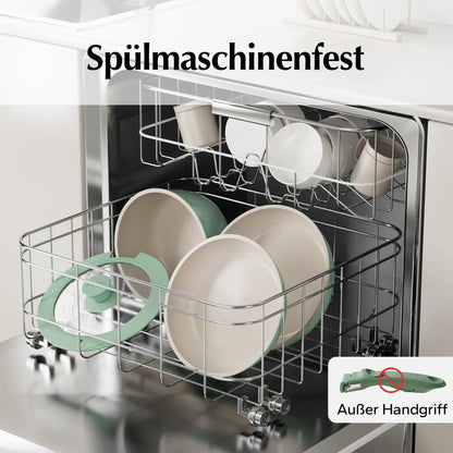 Redchef Keramik Pfannenset mit abnehmbarem Griff, 5-teilig, Induktion