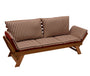 DEGAMO Garten Liegesofa Tirol 202cm Eukalyptus Rot-Beige. Eukalyptusrahmen mit rot-beigen Polstern zum Entspannen im Garten.