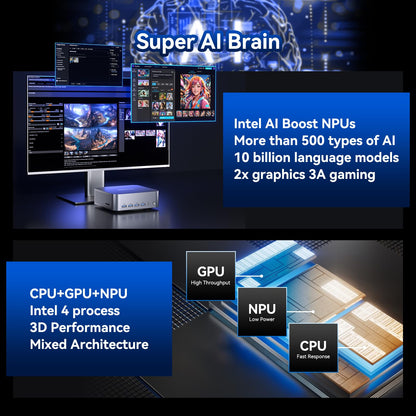 GEEKOM AI Mini PC GT1 Mega - Intel Core Ultra 9-185H