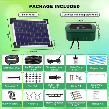 Solar Automatisches Bewässerungssystem 300 – 30M Tropfschlauch