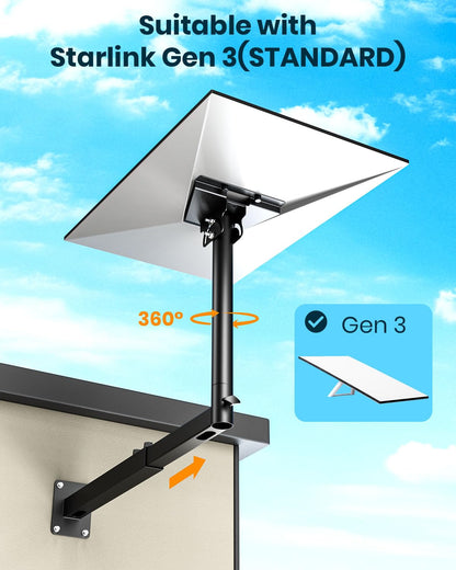 3BAO Starlink Gen 3 Halterung 360° verstellbar für Wand und Dach