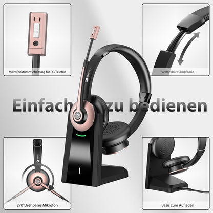 Earbay Bluetooth Headset mit Mikrofon und Rauschunterdrückung