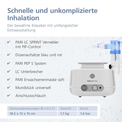 PARI BOY Pro Inhalationsgerät – Erwachsene & Kinder