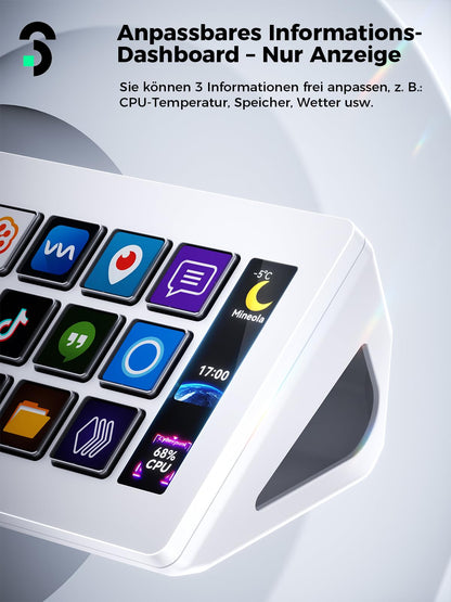 SOOMFON Stream Controller Deck – Weiss für Streaming & Editing