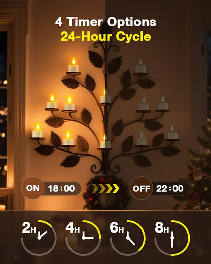 SoulBay LED Teelichter wiederaufladbar, 12 Stück mit Fernbedienung