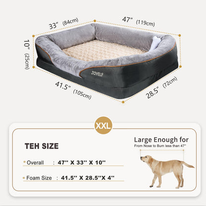 JOYELF Orthopädisches Hundebett Memory Foam XXL – Waschbarer Bezug