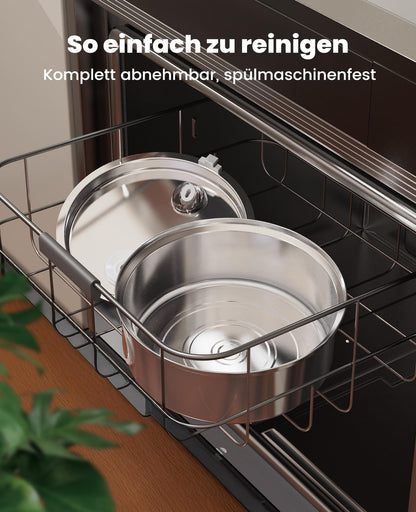 oneisall Trinkbrunnen für Hunde 7L, Edelstahl mit LED und Filter